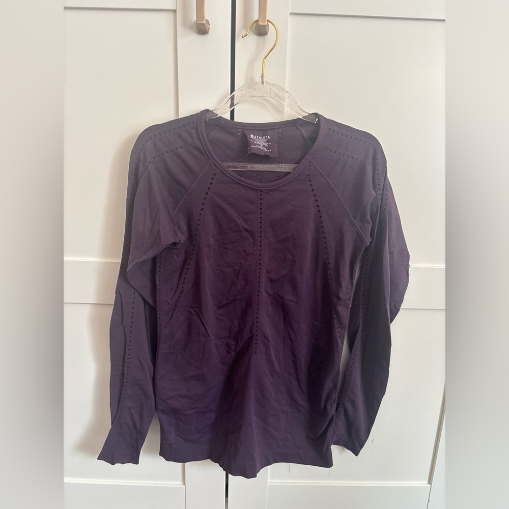 Athleta Purple Long Sleeve Top Size Small Athletic Running Yoga